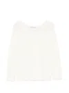Dunst Crochet Crewneck Sweater Long Sleeves In Yellow