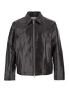 Dunst Dark Brown Jacket With Front Pockets In Leather Man In Brown