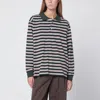 Dunst Striped Long-sleeve Polo Shirt In Green