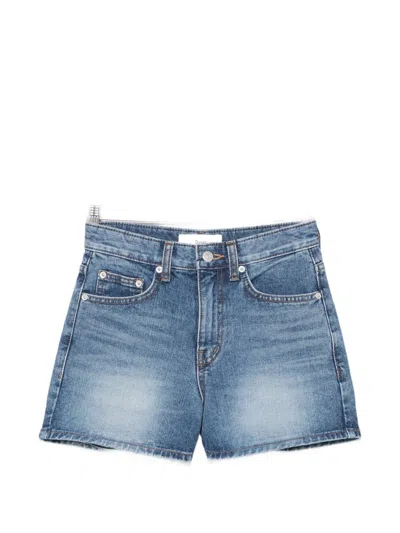 Dunst Denim Mini Shorts In Animal Print