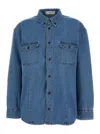 DUNST BLUE DENIM SHIRT WITH CONTRASTING STRITCHING IN COTTON WOMAN