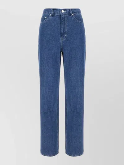 Dunst Denim Trousers Belt Loop Five Pocket Design In Blue