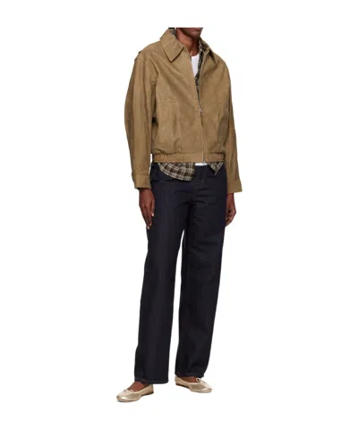 Dunst Distressed Suede Jacket In Brown