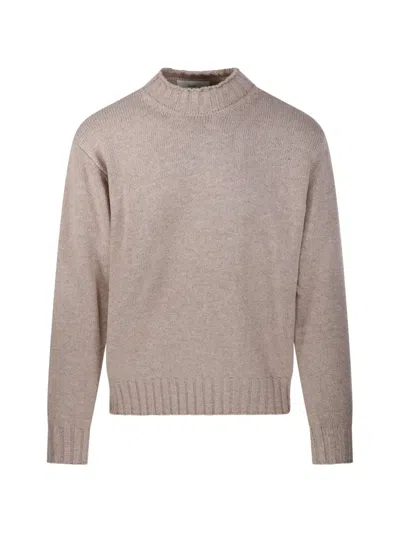 Dunst Distressed-edge Ribbed-trim Sweater In Neutrals