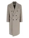 Dunst Double-breasted Wool Blend Coat In Brown