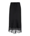 Dunst Black Double-layer Long Skirt In Viscose Blend Woman