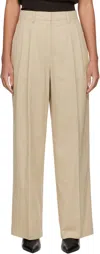 Dunst Beige Double-pleated Chino Trousers In Brown