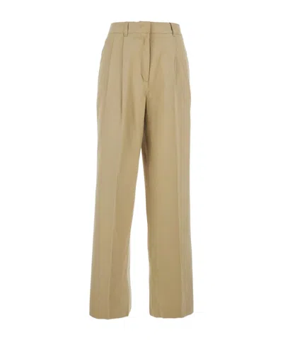 Dunst Double Pleated Chino Pants In Sand