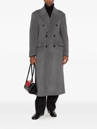 Dunst Double-breasted Coat In Gray