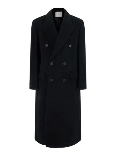 Dunst Double-breasted Wool-cashmere Notched Revers Jacket With Long Sleeves In Black