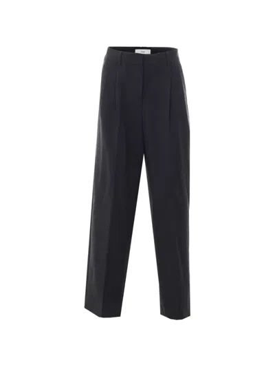 Dunst Double-pleated Wide-leg Trousers In Gray