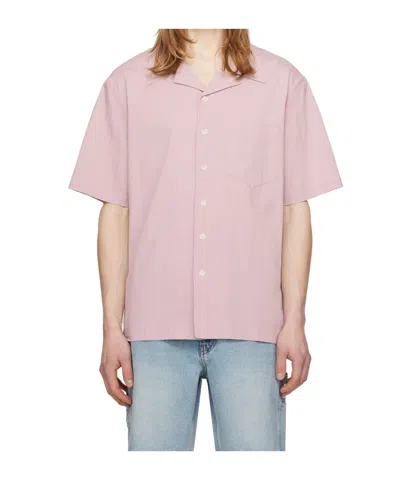 Dunst Dpink Open Collared Shirt In Purple