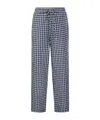 Dunst Checked Drawstring Trousers In Blue