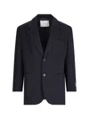 Dunst Single-breasted Blazer In Blue Wool Blend