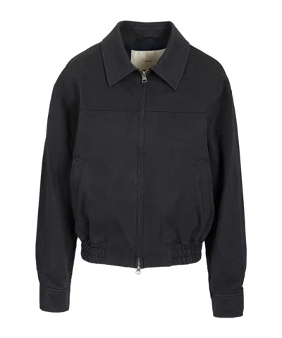 Dunst Elasticated Waistband Zip-up Jacket In Black