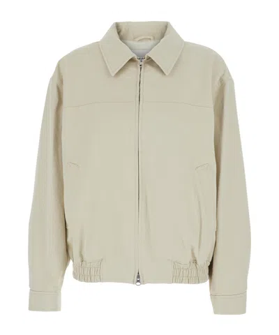 Dunst Elasticated Waistband Zip-up Jacket In Neutral