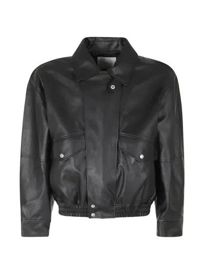 Dunst Elasticated-hem Bomber Jacket In Black
