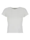 Dunst Essential White Crochet Crewneck T-shirt In Cotton Woman In White