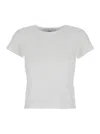 Dunst Essential White Crochet Crewneck T-shirt In Cotton Woman In White
