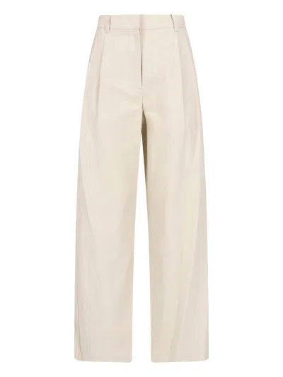 Dunst Everyday Tapered Trousers In Cotton-lyocell Blend In Neutral