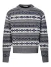 Dunst Fair-isle Crew-neck Jumper In Gray
