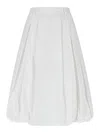Dunst White Skirt With Balloon Design And Pleated Details In Cotton Blend Woman In White