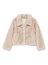 Dunst Faux Fur Cropped Jacket In Brown