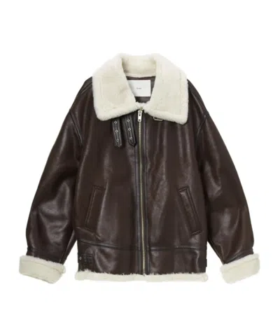 Dunst Faux Fur Trimmed Jacket In Brown