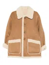 Dunst Buttoned Faux-shearling Jacket In Brown