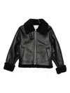 Dunst Unisex Loose Fit Shearling Jacket In Black