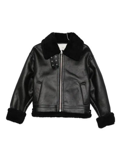 DUNST DUNST FAUX LEATHER SHEARLING JACKET