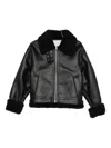Dunst Unisex Loose Fit Shearling Jacket In Black