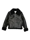 Dunst Faux Leather Shearling Jacket In Black