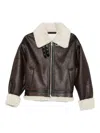 Dunst Faux Leather Shearling Jacket In Brown