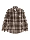 Dunst Brown Checkered Shirt With Front Logo Patch In Flannel Man In Brown