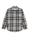 Dunst Gray Quilted Check Flannel Overshirt In Gray