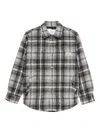 Dunst Gray Quilted Check Flannel Overshirt In Gray