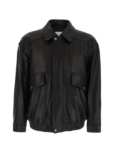 Dunst Front-pockets Leather Jacket In Black