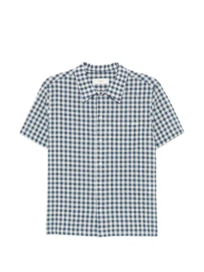 Dunst Gingham-pattern Pajamas Shirt In Blue