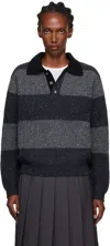 Dunst Gray Chunky Rugby Polo In Multi