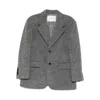 Dunst Wool Blend Single-breasted Blazer Jacket In Gray