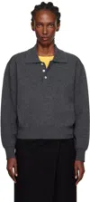 Dunst Long-sleeved Button-detailed Sweater In Gray