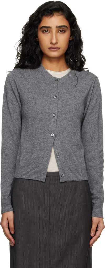 Dunst Gray Essential Crewneck Knit Cardigan In Brown