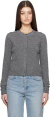 Dunst Gray Essential Crewneck Knit Cardigan In Melange Grey