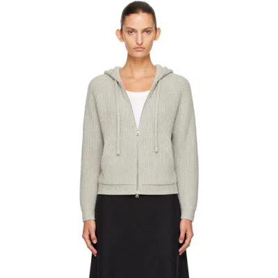 Dunst Gray Hooded Knit Cardigan In Grey
