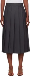 Dunst Gray Pleats Midi Skirt In Multi