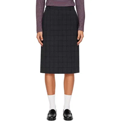 Dunst Gray Pleats Wrap Midi Skirt In Black