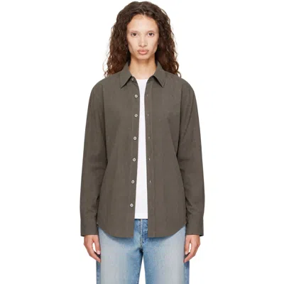 Dunst Gray Refined Cotton Shirt In Mushroom