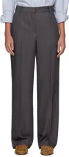 Dunst Gray Straight Trousers In Charcoal Grey