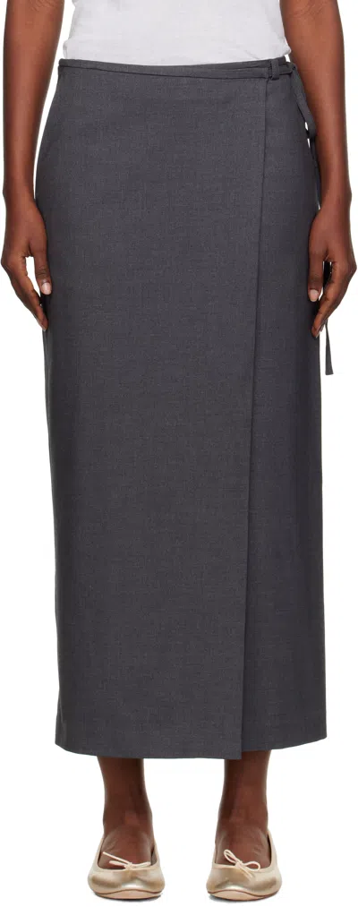 Dunst Gray Wrap Maxi Skirt